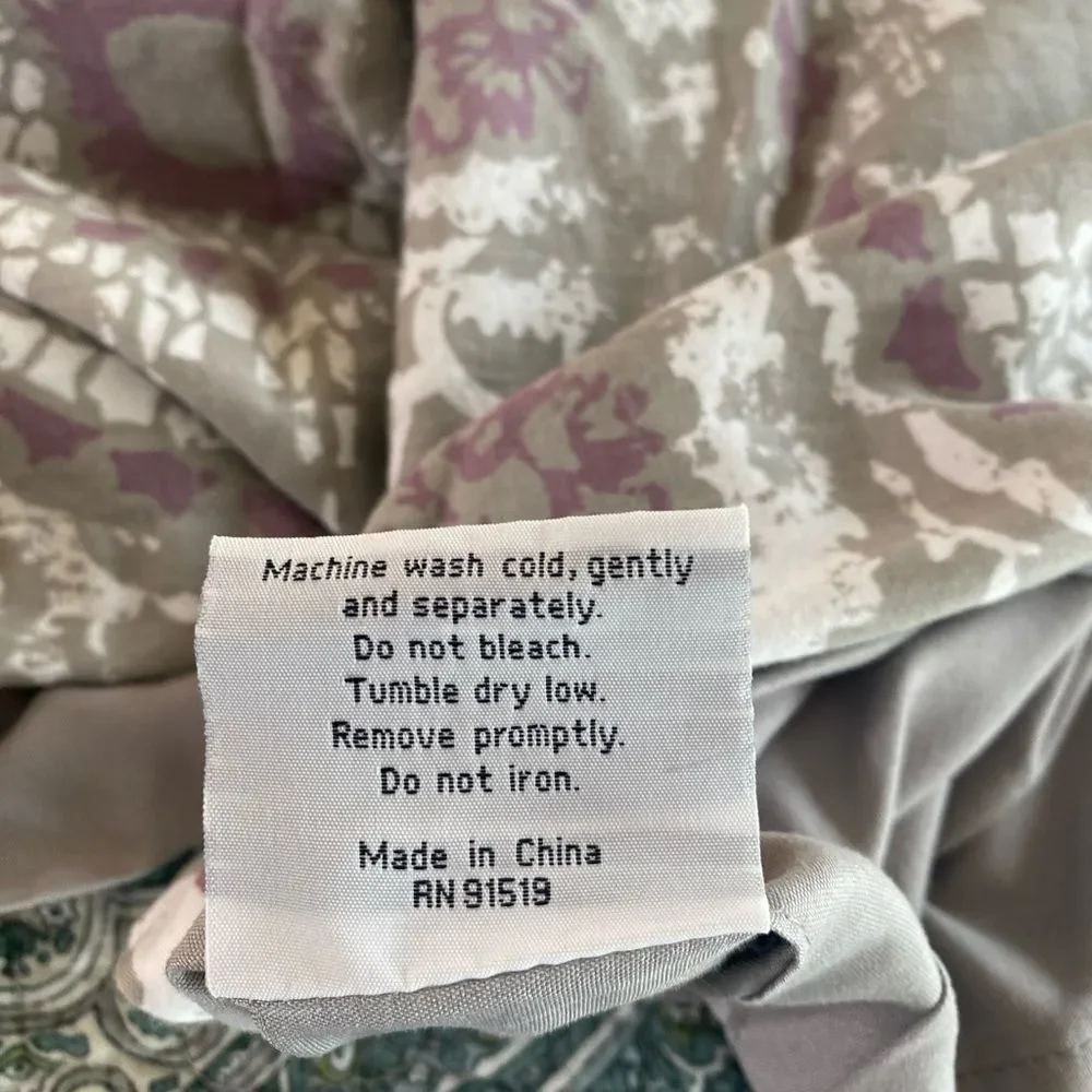 Floral Medallion Queen Duvet set  - Taupe and Mauve Queen